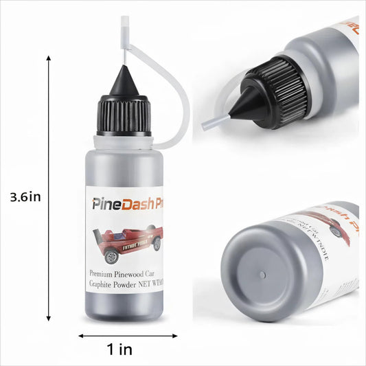 PineDash Pro Graphite Powder - Premium Dry Lubricant for Pinewood Derby Cars (0.5 oz)