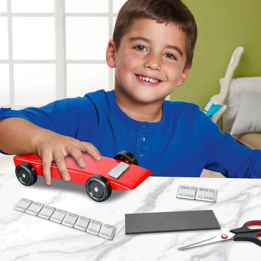 PineDash Pro Pinewood Derby Weight Bundle (12pc Silver + 3oz Flexible Strip) - Dual Power