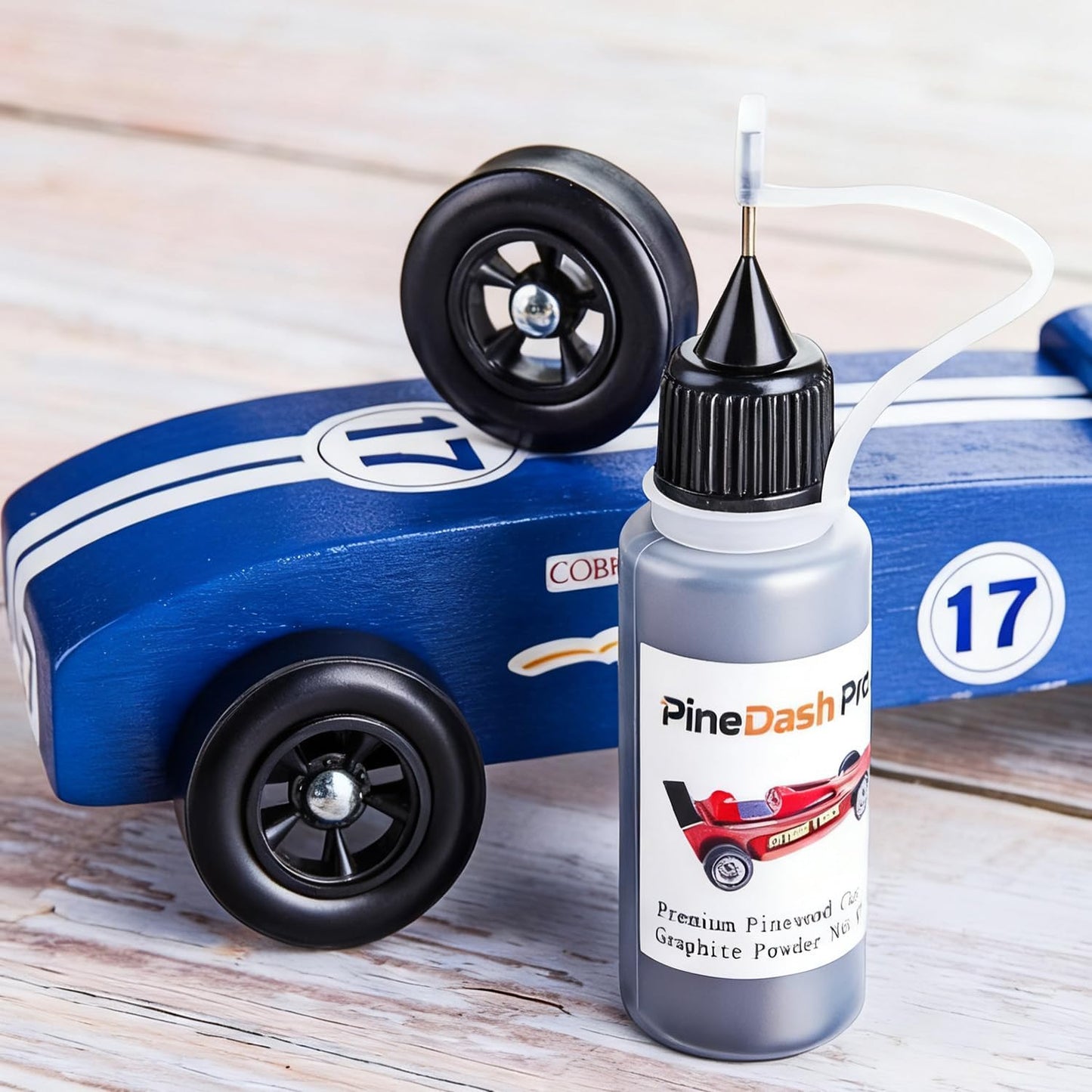 PineDash Pro Graphite Powder - Premium Dry Lubricant for Pinewood Derby Cars (0.5 oz)