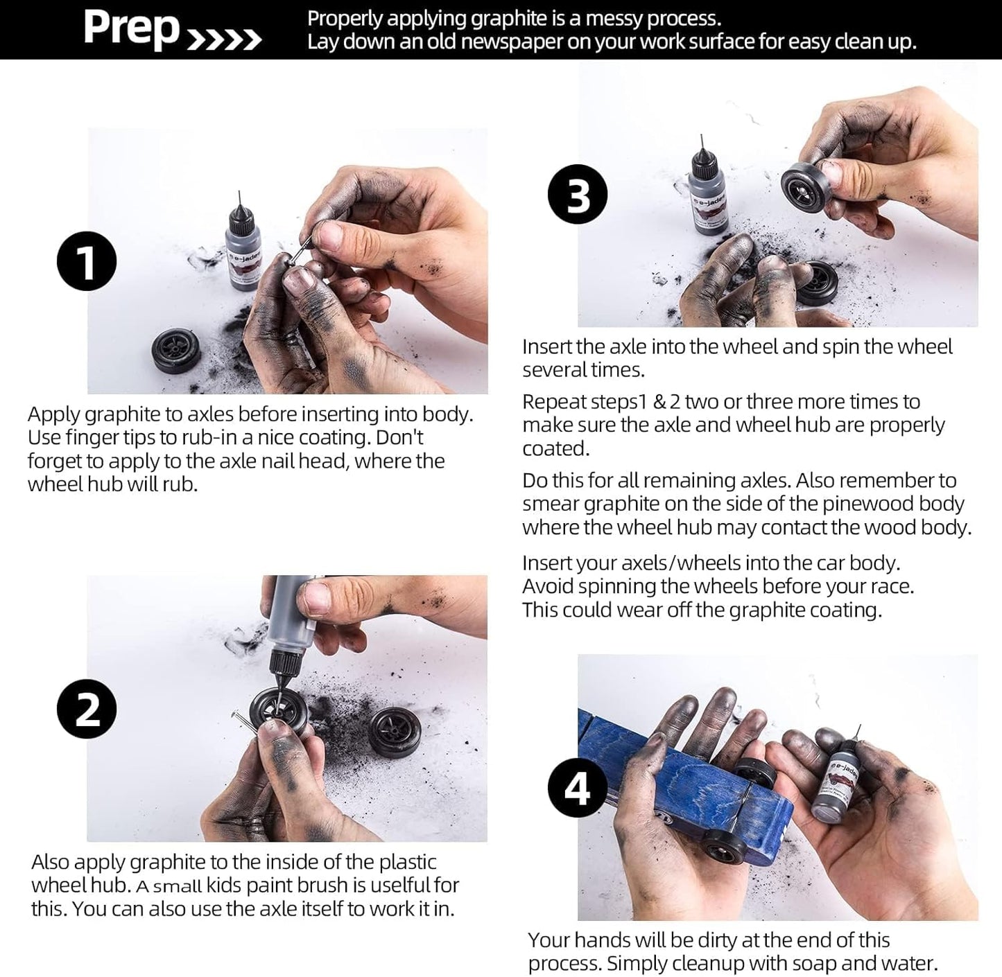 PineDash Pro Graphite Powder - Premium Dry Lubricant for Pinewood Derby Cars (0.5 oz)