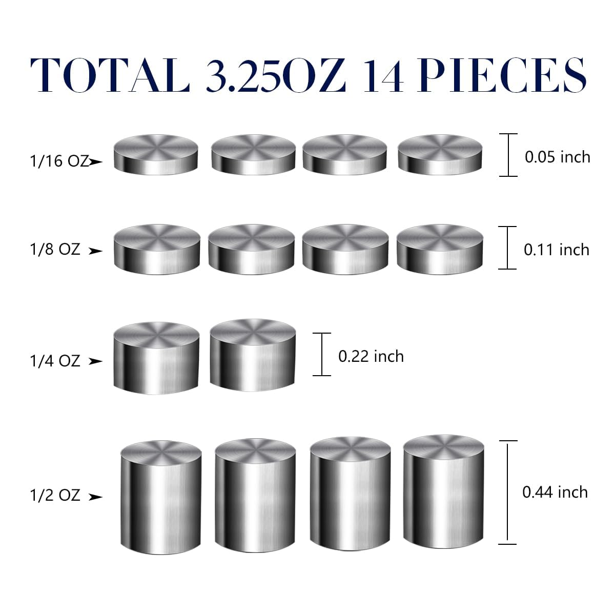 PineDash Pro Pinewood Derby Tungsten 3.25oz Weights Set (14pc Cylindrical + Graphite) - Perfect Balance