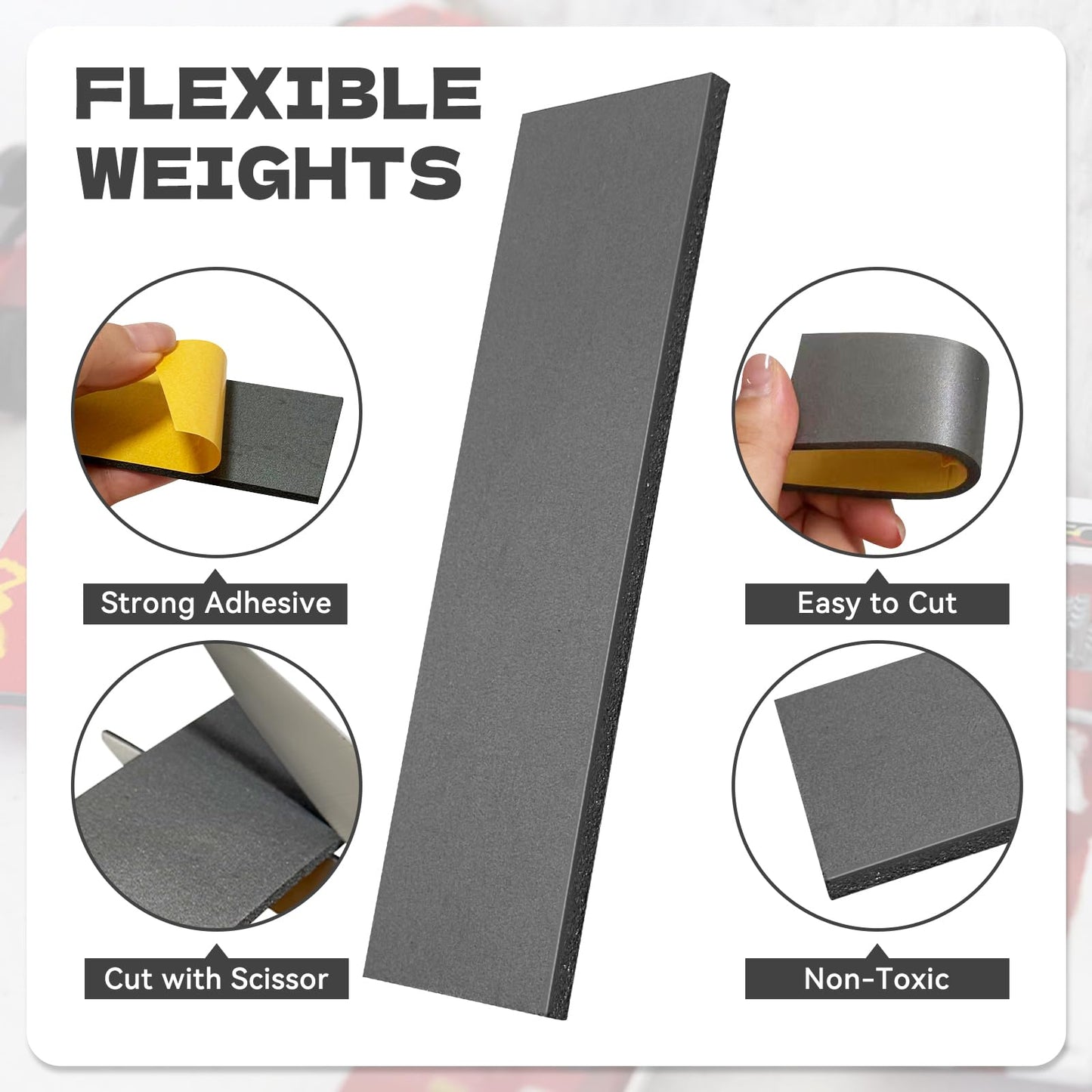PineDash Pro Pinewood Derby Flexible Weights (3oz Stick-On Strip) - Ultimate Flexibility