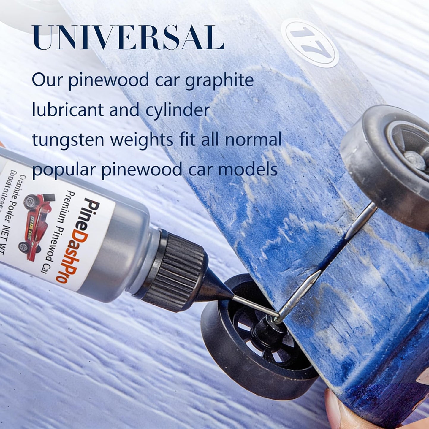 PineDash Pro Pinewood Derby Tungsten 3.25oz Weights Set (14pc Cylindrical + Graphite) - Perfect Balance