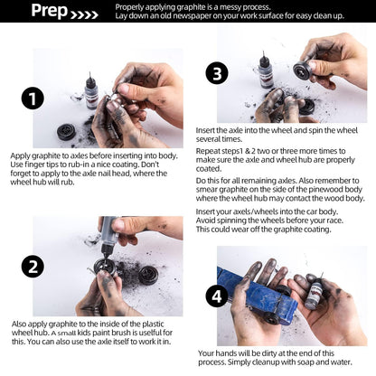 PineDash Pro Pinewood Derby Weight Kit (12pc Steel Weights + Graphite) - Complete Setup